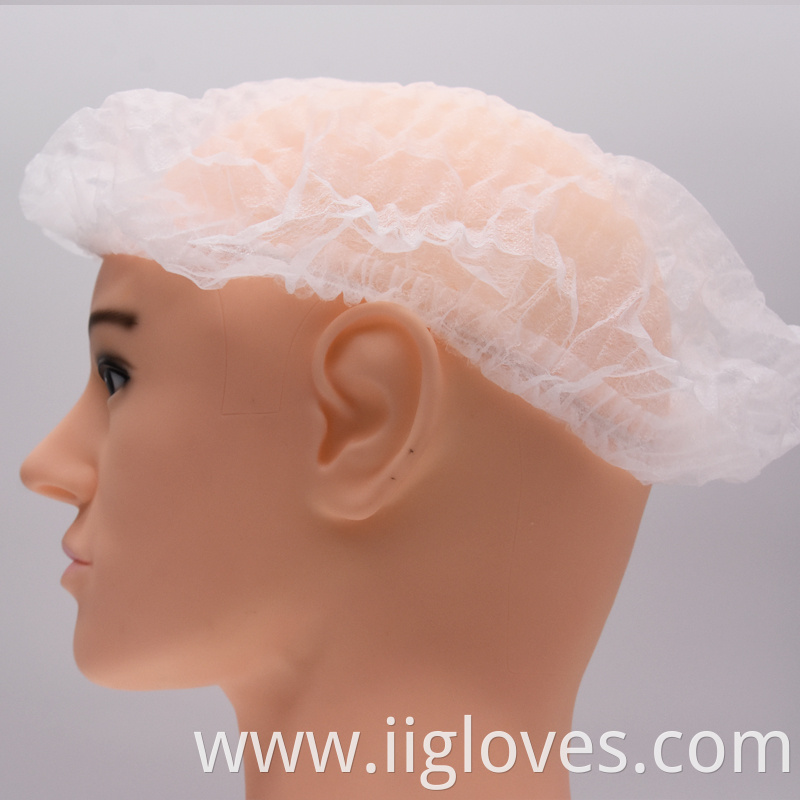 Disposable Medical Non woven strip cap bouffant head cover Hair Net surgical doctor nurse hat Round mob cap